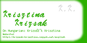 krisztina krizsak business card